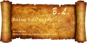 Balog László névjegykártya