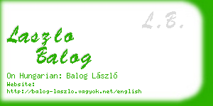 laszlo balog business card