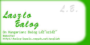 laszlo balog business card